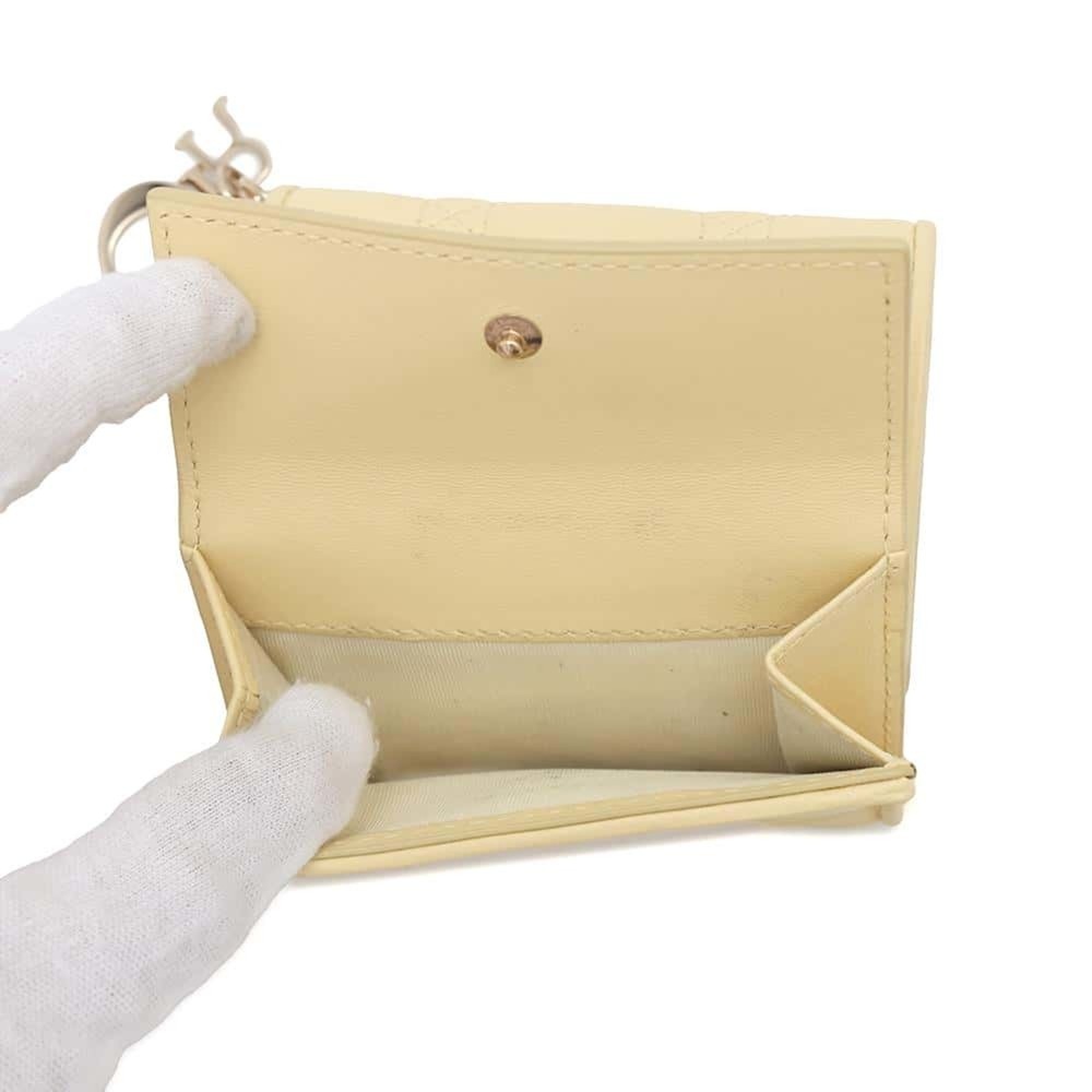 CHRISTIAN DIOR Tri-fold Wallet Lady Lotus Cannage Black S0181ONMJ - Picture 6 of 15